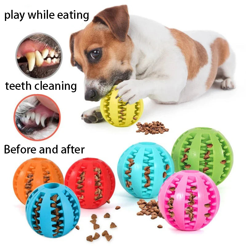 Natural Rubber Tooth Cleaning Treat Ball - Extra-tough Interactive Elasticity