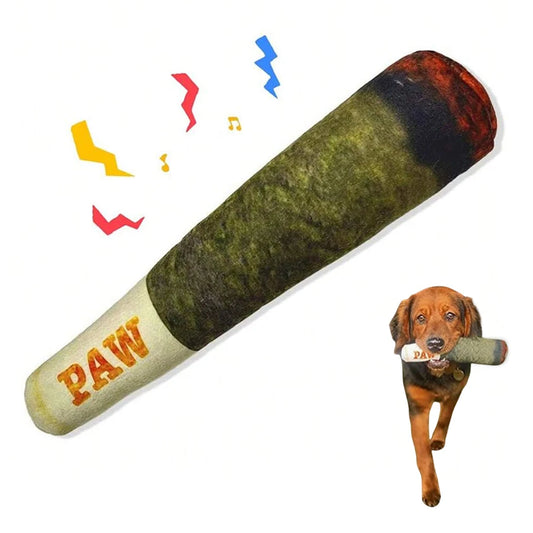 Cigar Design Plush Squeaky Pet Toy For Small Medium Dog